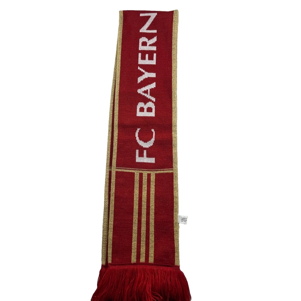 FC Bayern Munich Scarf Mens One Size Red Bundesliga Soccer Adidas Mia San Mia - Picture 5 of 8